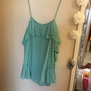 Free People blue tank top
